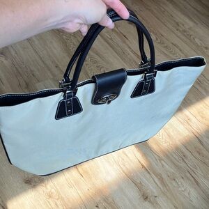 Mossimo Supply Co. Cream and Black Tote Bag
